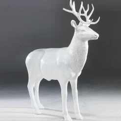 Ciervo Deco De 231 Cm De Altura, Blanco