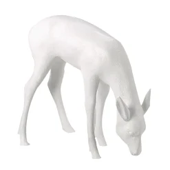 Ciervo Decorativo Pastando Altura 75 Cm, Blanco