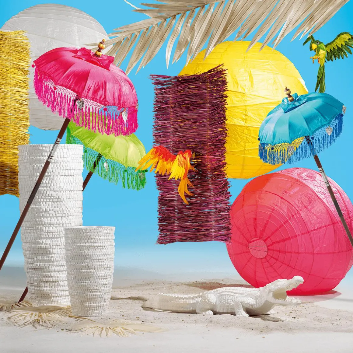 Cocodrilo Decorativo Blanco 100 Cm