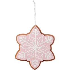 Colgante De Navidad Copo De Nieve De Pan De Jengibre 14 Cm Ø 4 Piezas