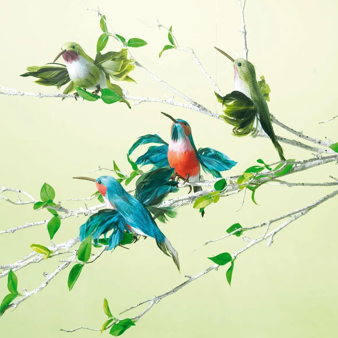 Colibríes Decorativos 18 Cm Azul, 3 Piezas