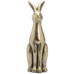 Conejo De Pascua De Cerámica Dorada 33 Cm
