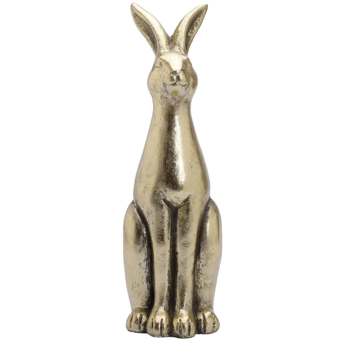 Conejo De Pascua De Cerámica Dorada 33 Cm