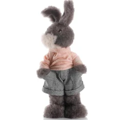 Conejo De Pascua De Peluche Deco De 40 Cm De Altura, Gris