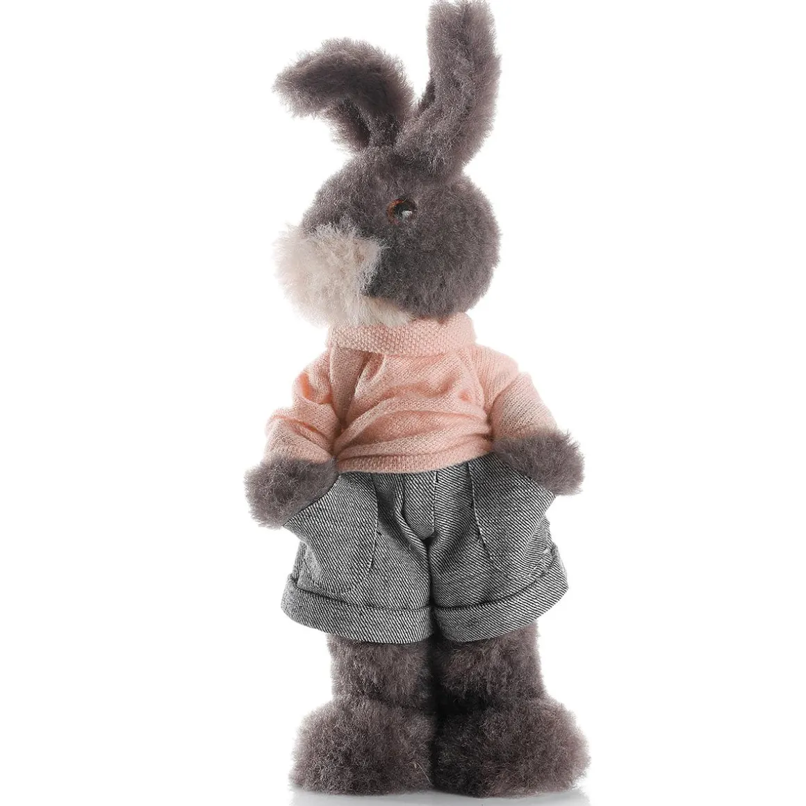 Conejo De Pascua De Peluche Deco De 40 Cm De Altura, Gris