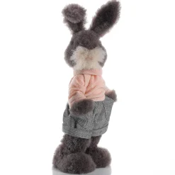 Conejo De Pascua De Peluche Deco De 40 Cm De Altura, Gris