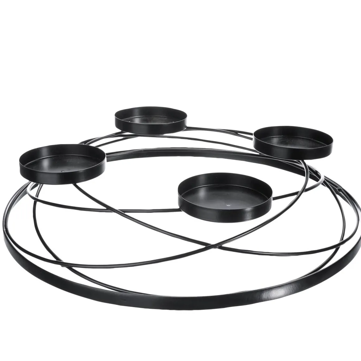 Corona De Adviento De Metal 45 Cm Ø Negro