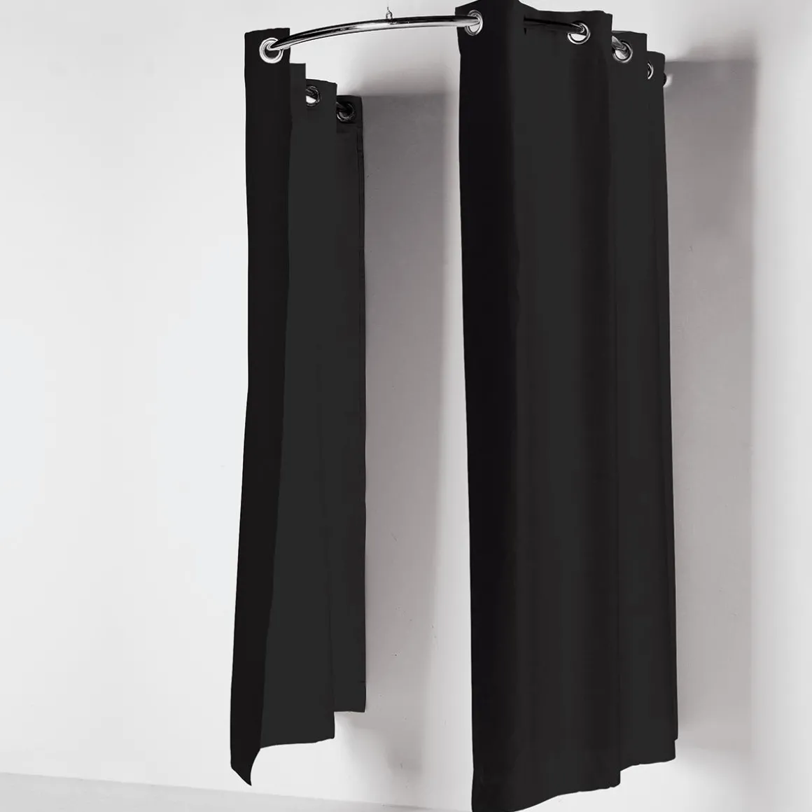 Cortina De Cubículo Semicircular, 200 Cm De Largo, Negra