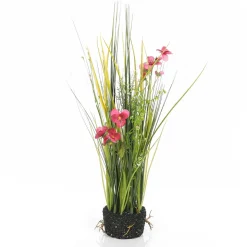 Césped Decorativo Con Pensamientos 48 Cm Rosa