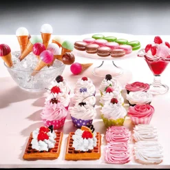Cupcakes Muñeco De Comida Rosa 3 Piezas, 7 Cm