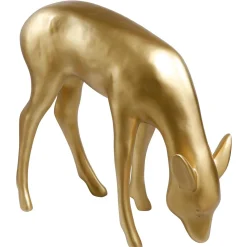 Deco Ciervo Comer 75 Cm De Alto, Dorado Metálico
