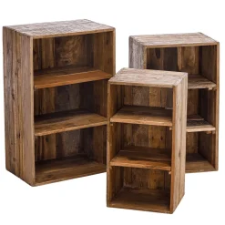 Estantes Decorativos De Madera 3 Piezas, 50 Cm, 65 Cm, 70 Cm De Altura