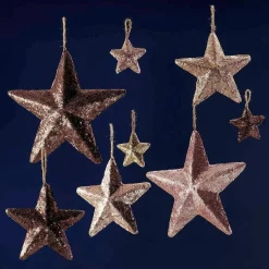 Estrella Con Lentejuelas Ø 10 Cm, 3 Piezas, Nougat