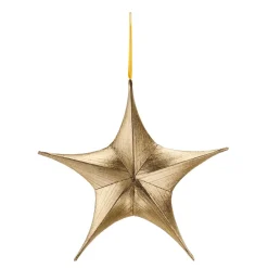 Estrella Dorada Plegable De Tela Decó Con Cremallera 110 Cm