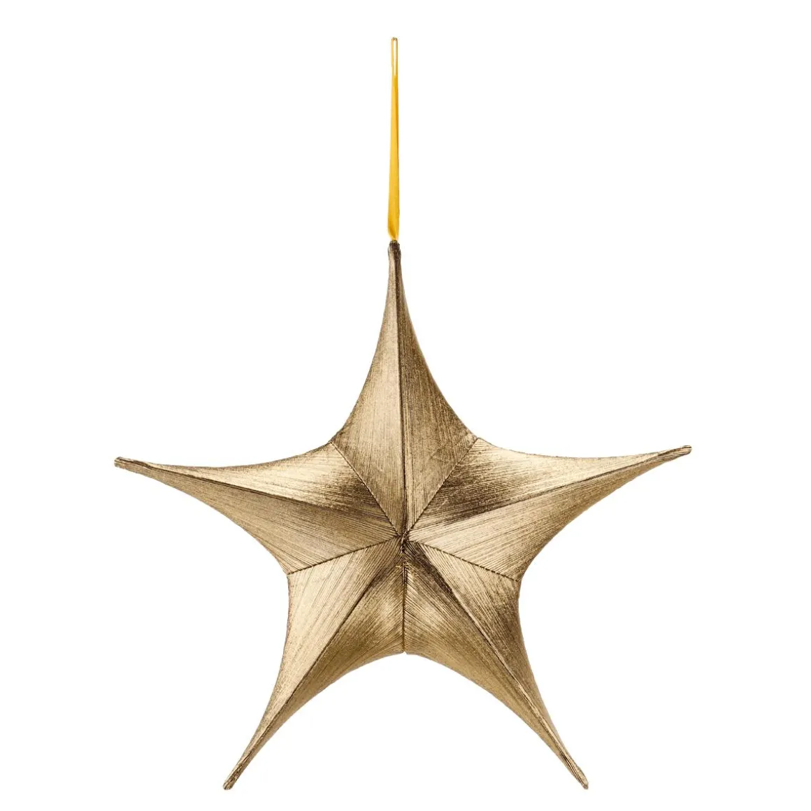 Estrella Dorada Plegable De Tela Decó Con Cremallera 110 Cm