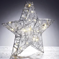 Estrella Metálica Decorativa LED De 30 Cm Que Funciona Con Pilas