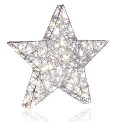 Estrella Metálica Decorativa LED De 30 Cm Que Funciona Con Pilas
