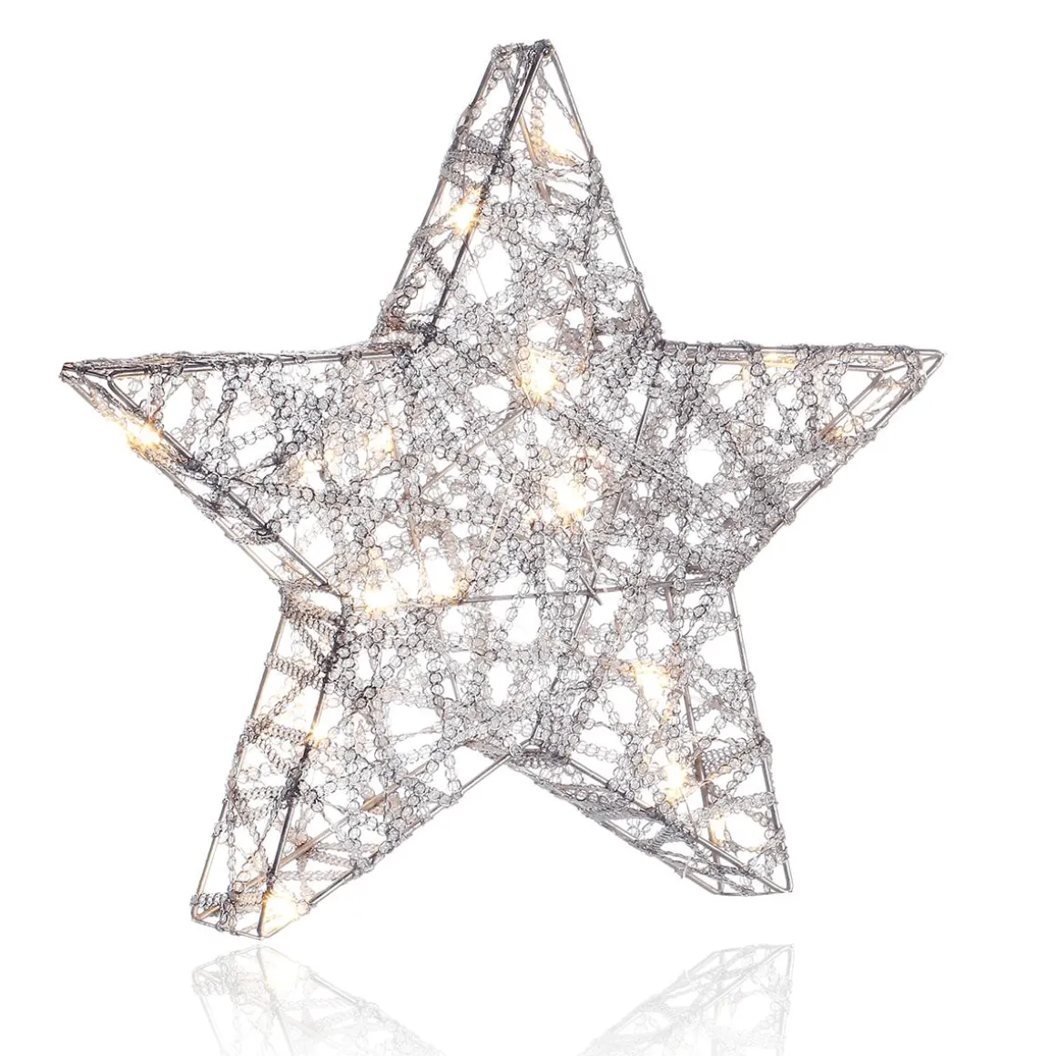 Estrella Metálica Decorativa LED De 30 Cm Que Funciona Con Pilas