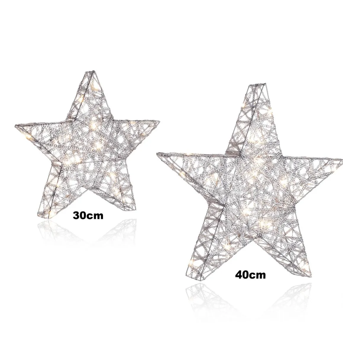 Estrella Metálica Decorativa LED De 30 Cm Que Funciona Con Pilas