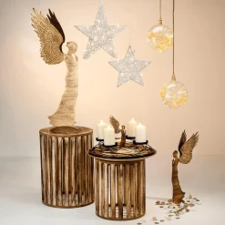 Estrella Metálica Decorativa LED De 30 Cm Que Funciona Con Pilas