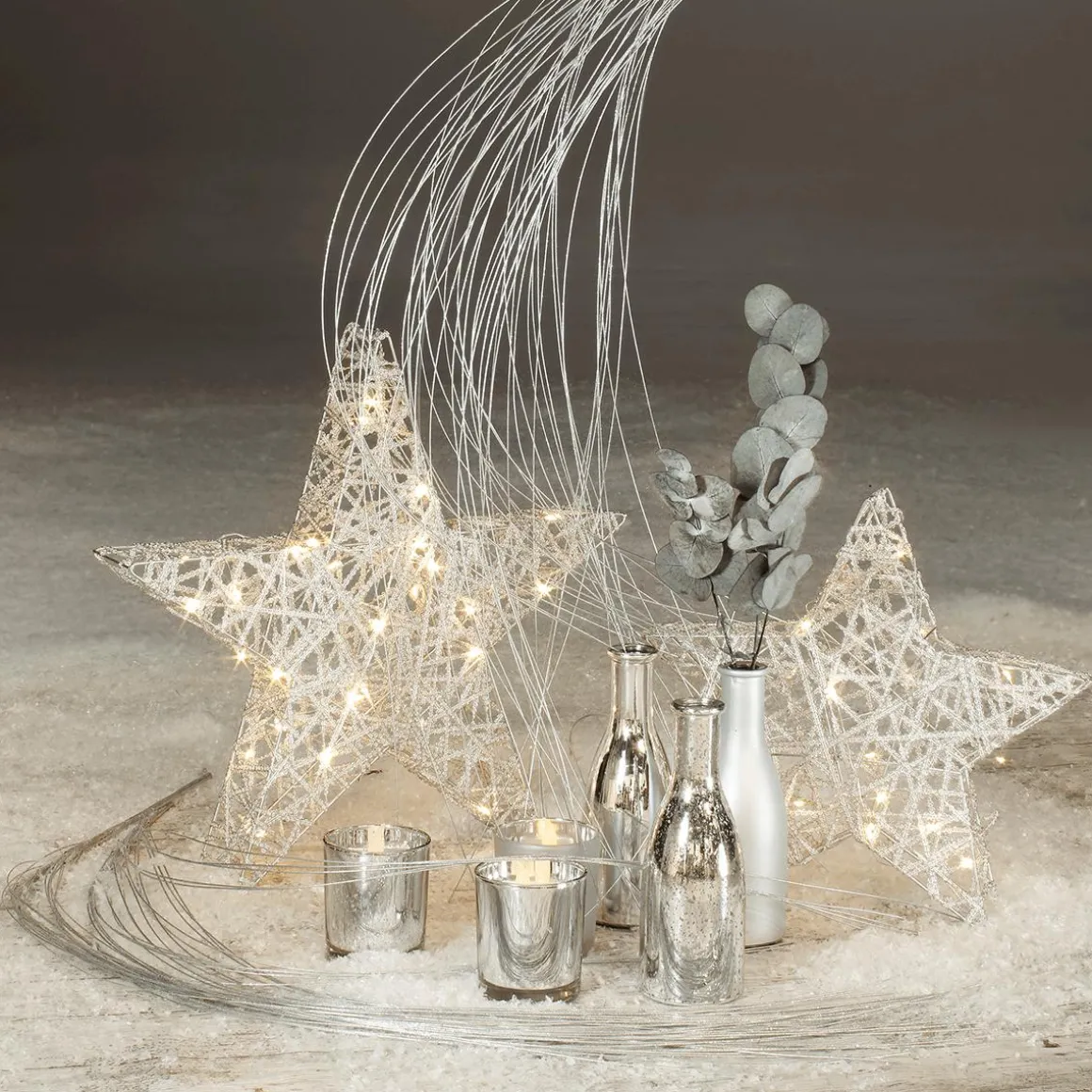 Estrella Metálica Decorativa LED De 30 Cm Que Funciona Con Pilas