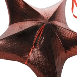 Estrella Plegable De Tela Deco Negro-plata Con Cremallera, 40 Cm