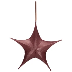 Estrella Plegable De Tela Decorativa Rojo Burdeos Con Cremallera, 40 Cm