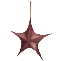 Estrella Plegable De Tela Decorativa Rojo Burdeos Con Cremallera, 40 Cm
