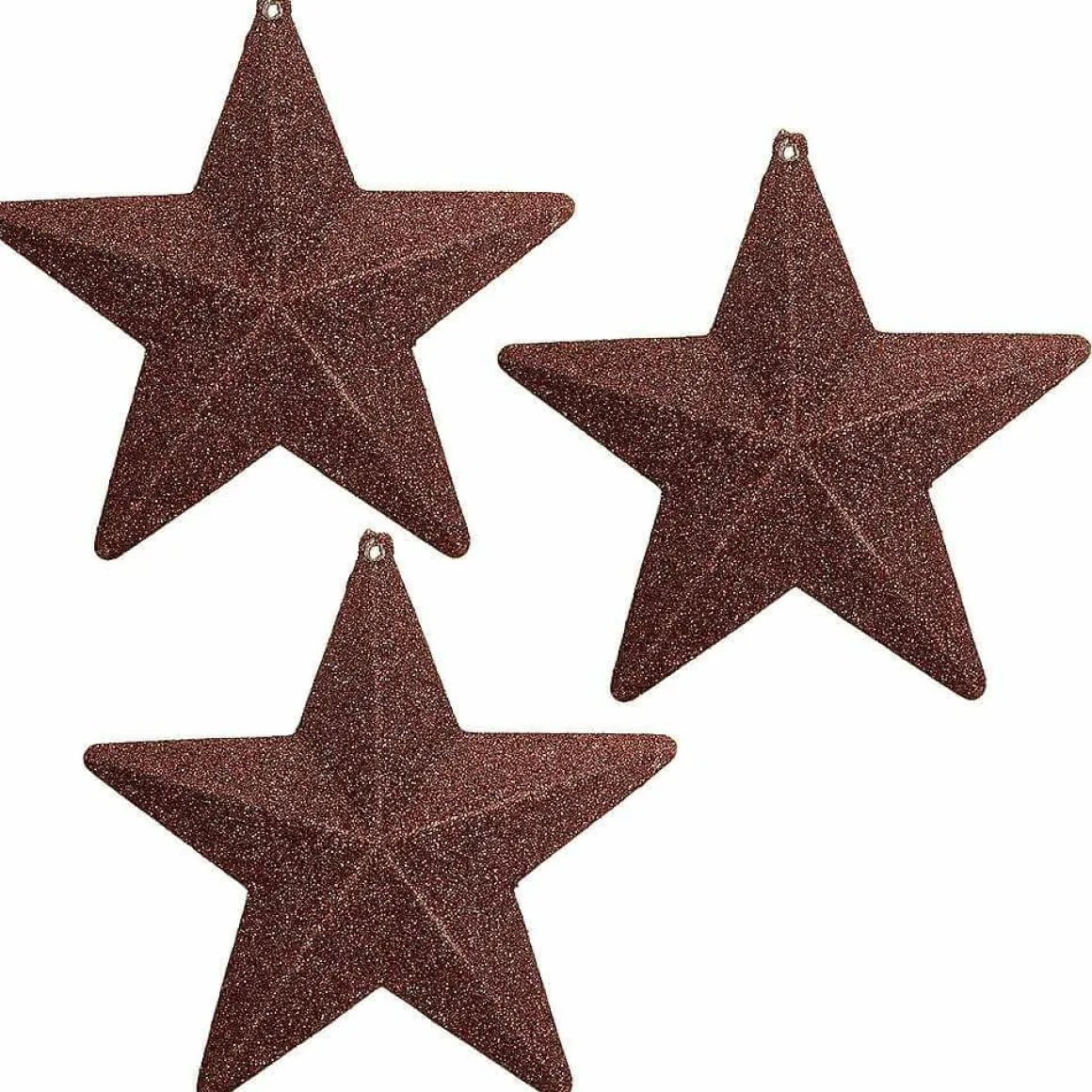 Estrellas Brillantes Decorativas Nougat, Ø 17 Cm, 3 Piezas