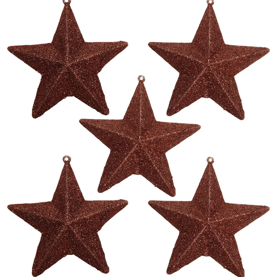 Estrellas Brillantes Decorativas Nougat, Ø 10 Cm, 5 Piezas