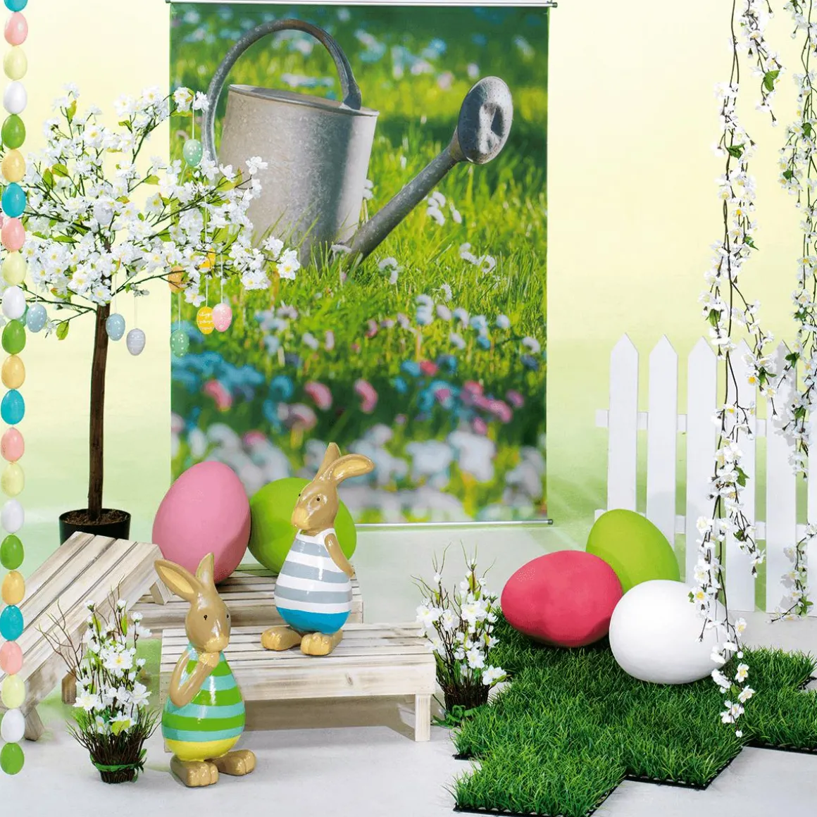 Figura Decorativa Conejo De Pascua Azul, 39 Cm
