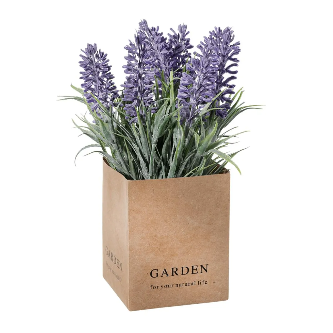 Flor Artificial De Lavanda En Maceta De Papel 20 Cm