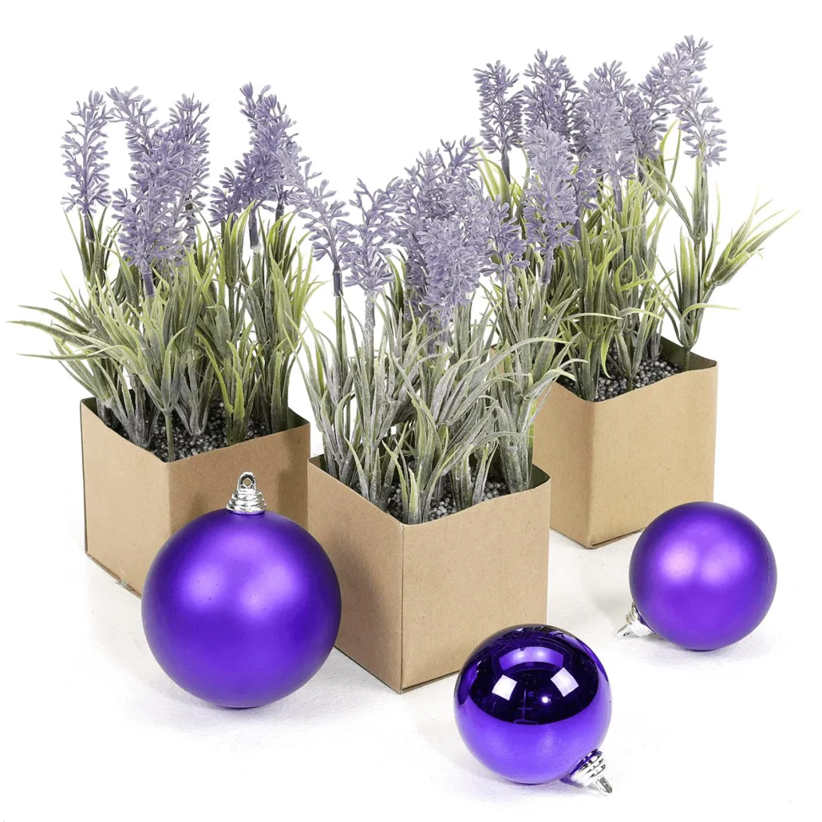 Flor Artificial De Lavanda En Maceta De Papel 20 Cm