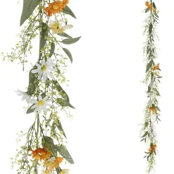 Guirnalda De Flores De Campo Artificiales Enredadera Artificial Naranja - Blanca 158 Cm