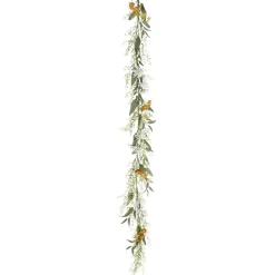 Guirnalda De Flores De Campo Artificiales Enredadera Artificial Naranja - Blanca 158 Cm