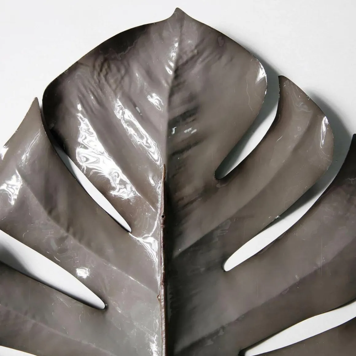 Hoja De Monstera Artificial 90 Cm Gris