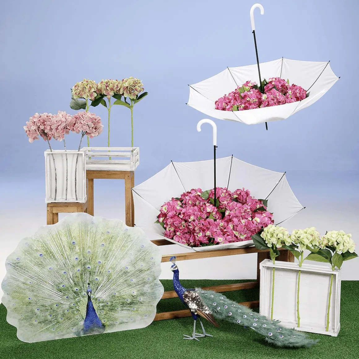 Hortensia Artificial Fucsia, 52 Cm