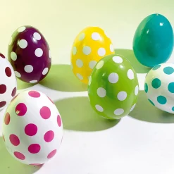 Huevo De Pascua Deco Punteado 18 Cm, Amarillo/blanco