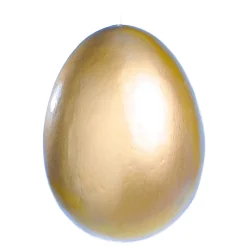 Huevo De Pascua Decorativo Metalizado En Dorado, 18 Cm