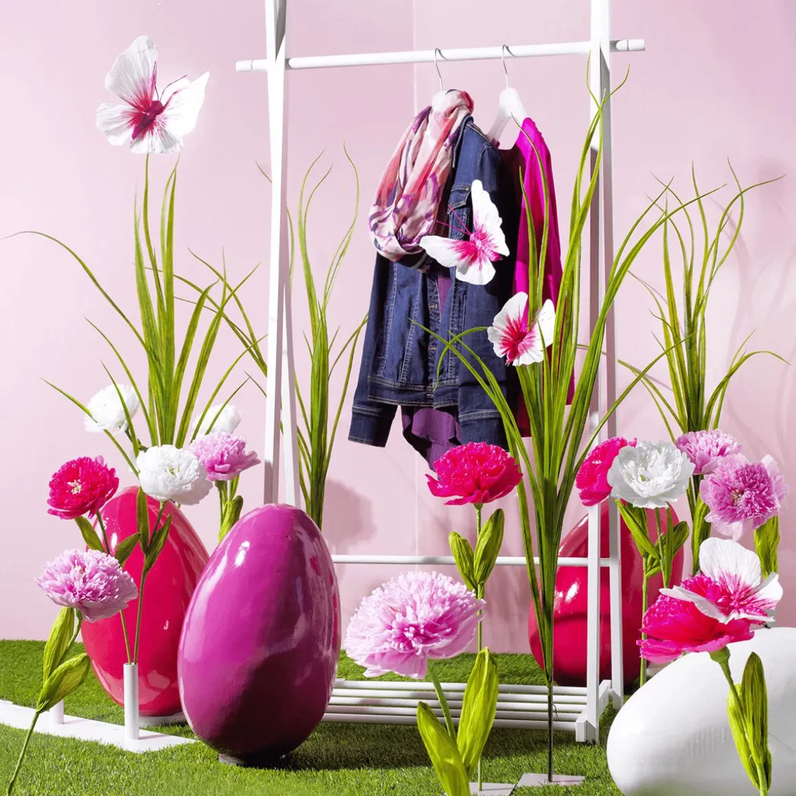 Huevo De Pascua Enorme Fucsia, 50 Cm