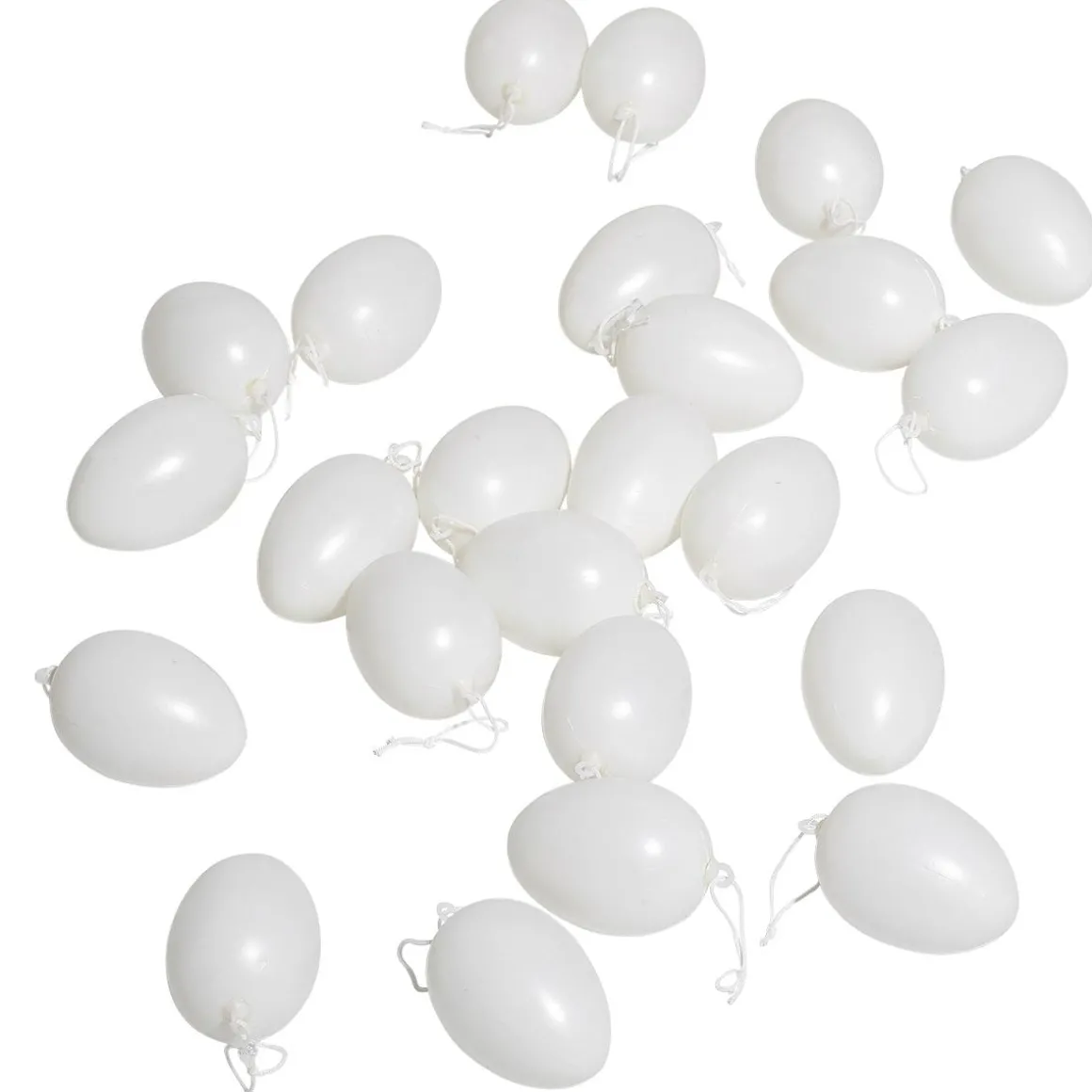 Huevos De Pascua Decorativos Para Colgar 6 Cm, Blanco, 24 Piezas