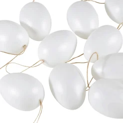 Huevos De Pascua Decorativos Para Colgar 6 Cm, Blanco, 24 Piezas