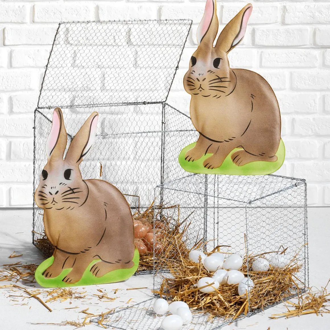 Huevos De Pascua Decorativos Para Colgar 6 Cm, Blanco, 24 Piezas