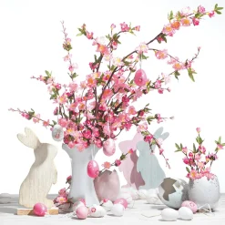 Huevos De Pascua Decorativos Para Colgar 6 Cm, Blanco, 24 Piezas