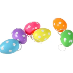 Huevos De Pascua Decorativos 6 Cm, Con Puntos, 6 Piezas