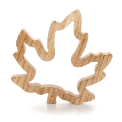 Juego De Siluetas De Hojas De Arce De Madera Deco 2 Piezas Marrón 17 X 16,5 X 1,8 Cm