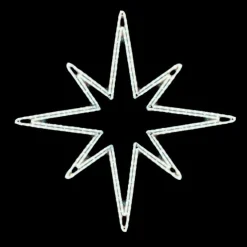 LED Estrella Metálica Plata, Blanco Frío Ropelight 85 X 85 Cm (L X A)