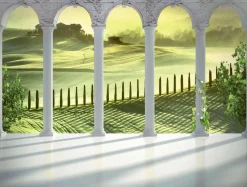 Lona XXL "Paisaje De La Toscana" De Lona De Camión Ignífuga 250 X 330 Cm