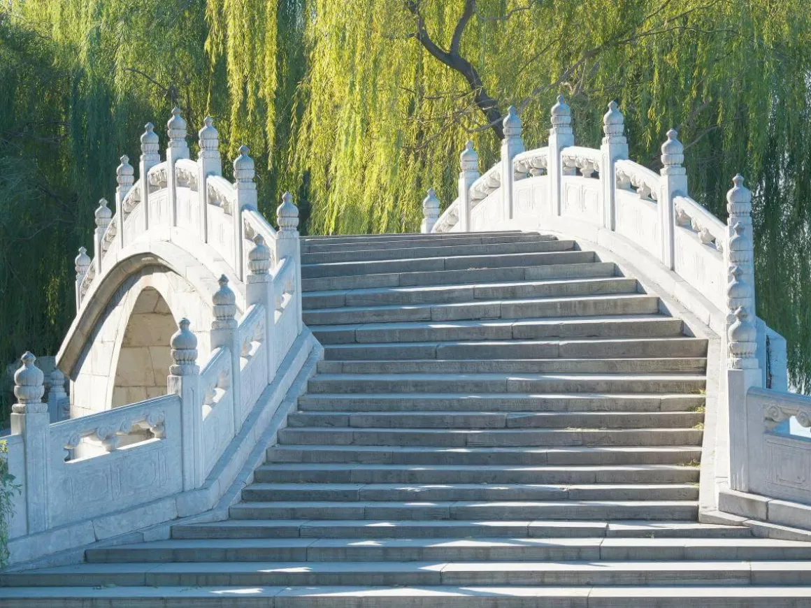 Lona XXL "Puente En El Parque" De Lona De Camión Ignífuga 250 X 330 Cm