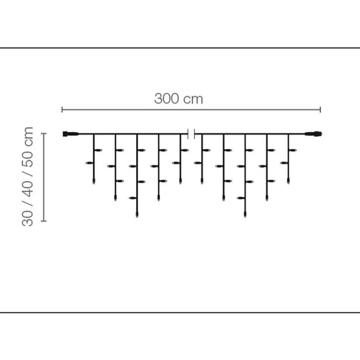 Luz Icicle Light LED Para Uso Profesional Sistema IP44, 114 LED, 300 X 50 Cm, Sin Cable